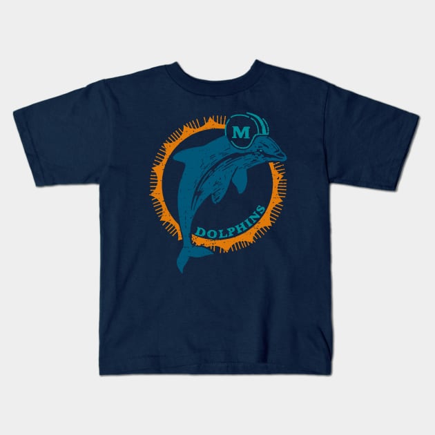 Miami Dolphins 1965 Retro Kids T-Shirt by onimod